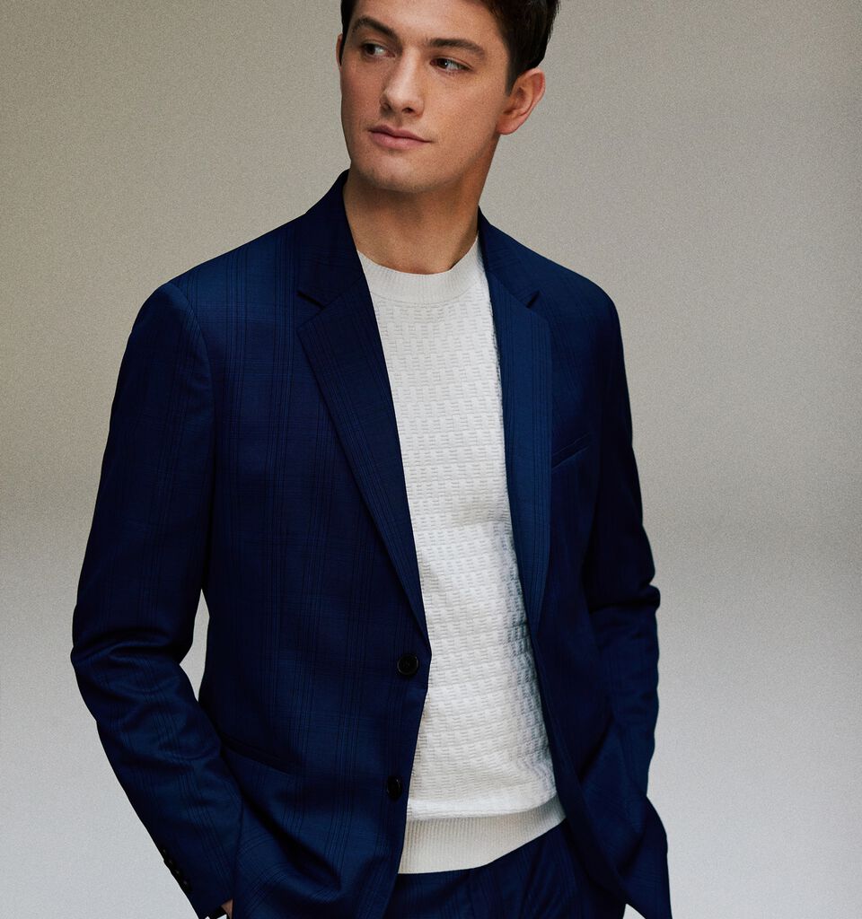 Single-breasted blazer - men's blazers - Dark Blue | Sisley image number 7
